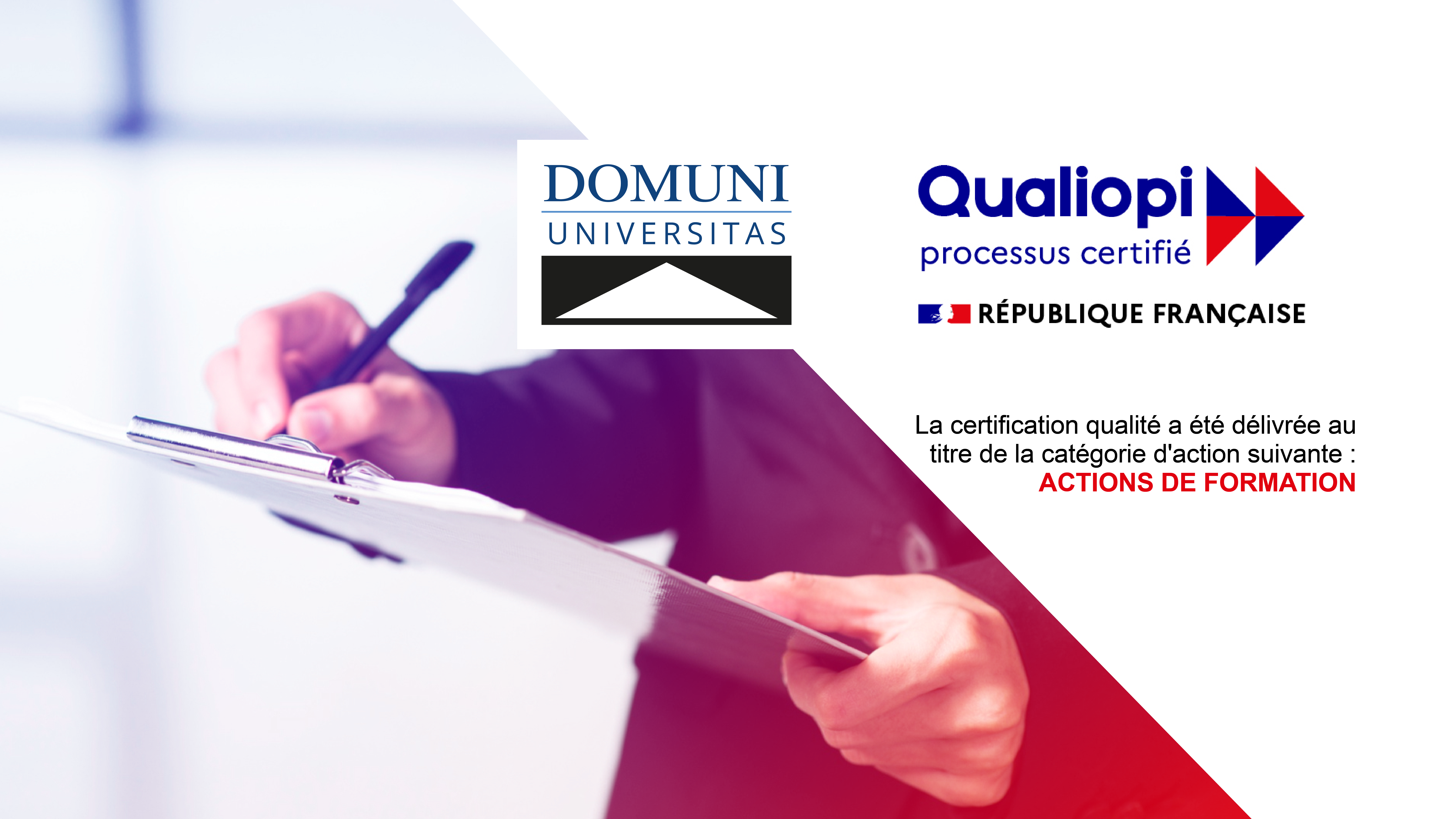 Domuni Universitas obtiene la certificación Qualiopi: un reconocimiento oficial de la calidad académica y profesional